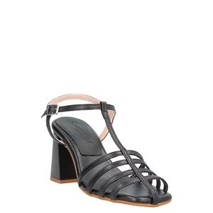 Loretta Pettinara Heeled Sandal Size (37) Napa Nero New in Box